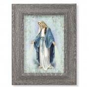 7 1/2" x 9 1/2" Grey Weathered Frame with Our Lady of Grace Artwork on Wood Plaque