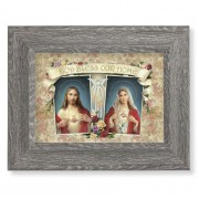 7 1/2" x 9 1/2" Grey Weathered Frame with House Blessing- SHJ-IHM Artwork on Wood Plaque