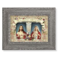 7 1/2" x 9 1/2" Grey Weathered Frame with House Blessing- SHJ-IHM Artwork on Wood Plaque