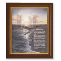10 1/2" x 12 1/2" Walnut Finish Beveled Frame with 8" x 10" Footprints Textured Art