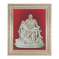 10" x 12" Ornate Silver Frame with a Pieta Print