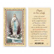 25pk - Prayer To Our Lady Of Lourdes Gold Stamped Laminated Holy Card  Pk 25