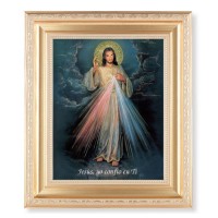 10 1/4" x 12 1/4" Satin Gold Frame with an 8" x 10" Spanish Divine Mercy Print