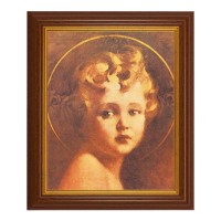 10 1/2" x 12 1/2" Walnut Finish Beveled Frame with 8" x 10" Light Of The World Textured Art