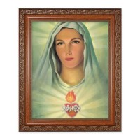 10" x 12" Ornate Wood Frame with an 8" x 10" Immaculate Heart of Mary Print