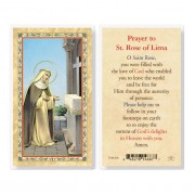 25pk - Prayer To Saint Rose Of Lima  Gold Stamped Laminated Holy Card  Pk 25
