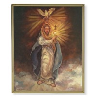 8" x 10" Gold Plaque Frame with a Mary with Monstrance Print