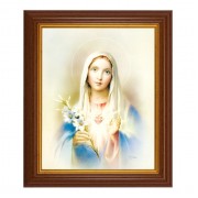 10 1/2" x 12 1/2" Walnut Finish Beveled Frame with 8" x 10" Immaculate Heart of Mary Textured Art 10 1/2" x 12 1/2" Walnut Finish Beveled Frame with 8" x 10" Immaculate Heart of Mary Textured Art