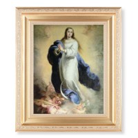 10 1/4" x 12 1/4" Satin Gold Frame with an 8" x 10" Immaculate Conception Print