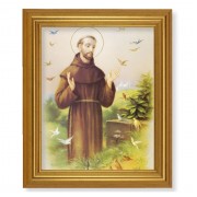10" x 12" Gold Leaf Finish Beveled Frame with 8" x 10" St. Francis Textured Art