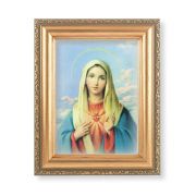 5.5" x 7" Antique Gold Frame with an Immaculate Heart of Mary Print