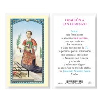 25pk - Oraicion A San Lorenzo Laminated Holy Card Pk 25