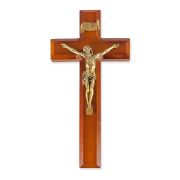 9" Two Tone Cross with Museum Gold Finish Corpus