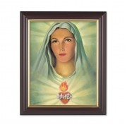 10" x 12" Walnut Frame with Gold Inside Lip and a 8" x 10" Immaculate Heart of Mary Print