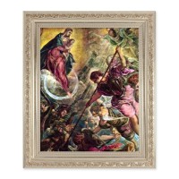 10" x 12" Ornate Silver Frame with an 8" x 10" Battle of Archangel St. Michael Print
