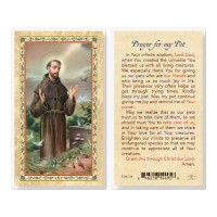 25pk - Prayer For My Pet - Saint Francis Gold Stamped Laminated Holy Card  Pk 25