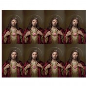 Aurora Sacred Heart of Jesus Eight-Up Micro Perforated Bulk Prayer-Cards  - 125 sheets (1000 total cards)