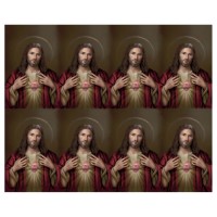 Aurora Sacred Heart of Jesus Eight-Up Micro Perforated Bulk Prayer-Cards  - 125 sheets (1000 total cards)