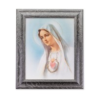 10 1/2" x 12 1/2" Grey Oak Finish Frame with an 8" x 10" Immaculate Heart of Mary Print