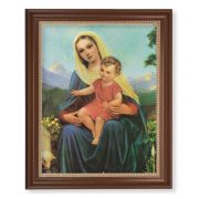 13 1/2" x 16 9/16" Walnut Finished Frame with 11" x 14" Madonna and Child Textured Art