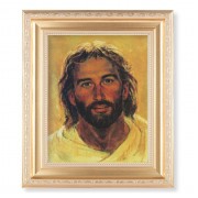 10 1/4" x 12 1/4" Satin Gold Frame with an 8" x 10" Hook: Head of Christ Print