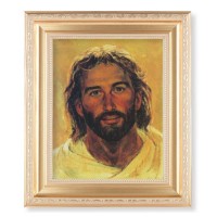 10 1/4" x 12 1/4" Satin Gold Frame with an 8" x 10" Hook: Head of Christ Print