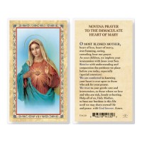 25pk - Novena Prayer To The I.M.H. Gold Stamped Laminated Holy Card  Pk 25