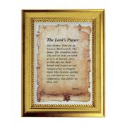 6 3/4" X 8 3/4" Gold Leaf Finish Frame with 5" X 7" The Lords Prayer Textured Art