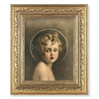 12 1/2" x 14 1/2" Ornate Gold Leaf Antique Frame with 8" x 10" Chambers: Light of the World Print