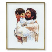 11" x 14" Gold Plaque Frame with a Hook: Love - Christ with Child Print
