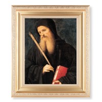10 1/4" x 12 1/4" Satin Gold Frame with an 8" x 10" St. Benedict Print