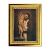6 3/4" X 8 3/4" Gold Leaf Finish Frame with 5" X 7" Saint Joseph Textured Art 6 3/4" X 8 3/4" Gold Leaf Finish Frame with 5" X 7" Saint Joseph Textured Art