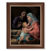 13 1/2" x 16 9/16" Walnut Finished Frame with 11" x 14" Holy Family Textured Art