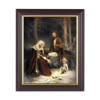 10" x 12" Walnut Frame with Gold Inside Lip and a 8" x 10" Chambers: Holy Family Print
