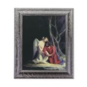 10 1/2" x 12 1/2" Grey Oak Finish Frame with an 8" x 10" Christ with an Angel Print