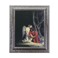 10 1/2" x 12 1/2" Grey Oak Finish Frame with an 8" x 10" Christ with an Angel Print 10 1/2" x 12 1/2" Grey Oak Finish Frame with an 8" x 10" Christ with an Angel Print