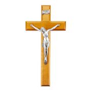 11" Natural Cherry Cross with Fine Pewter Corpus