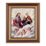 11 1/2" x 13 1/2" Cherry Frame with Gold Trim with an 8" x 10" The Trinity Print