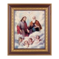 11 1/2" x 13 1/2" Cherry Frame with Gold Trim with an 8" x 10" The Trinity Print