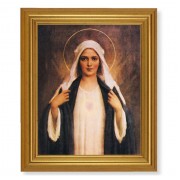 10" x 12" Gold Leaf Finish Beveled Frame with 8" x 10" Immaculate Heart of Mary Textured Art