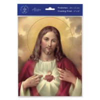 3pk - 8" x 10" Sacred Heart of Jesus Print  (sold in inc. of 3)