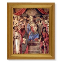 10" x 12" Gold Leaf Finish Beveled Frame with 8" x 10" Madonna Throne Of Angels/Saints Textured Art