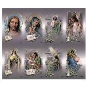 Assorted Subjects Eight-Up Micro Perforated Holy Cards