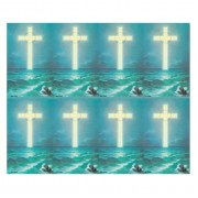 Cross on the Ocean Eight-Up Micro Perforated Bulk Prayer-Cards - 50 sheets (400 total cards)