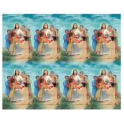 Christ with Children Eight-Up Micro Perforated Bulk Prayer-Cards - 50 sheets (400 total cards)