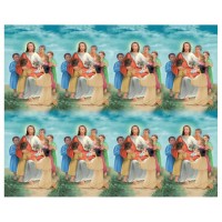 Christ with Children Eight-Up Micro Perforated Bulk Prayer-Cards - 50 sheets (400 total cards)