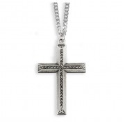 Genuine Pewter Cross on a 24" Chain Boxed