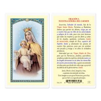 25pk - Consagracion Virgen Del Carmen Laminated Holy Card Pk 25
