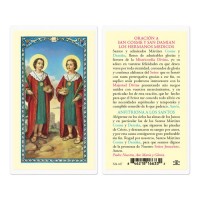 25pk - Oracion a San Cosme Y San Damian laminated Holy Card Pk 25