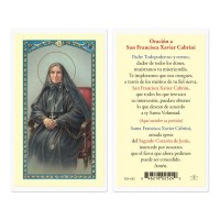 25pk - Oracion a Santa Francisca Xavier Cabrini Laminated Holy Card Pk 25